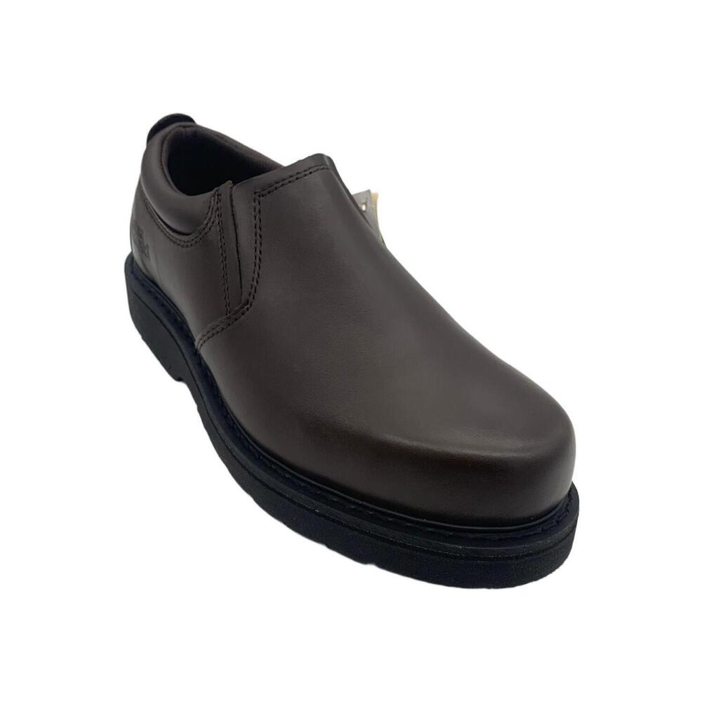 Work America Men's Work Slip-On Work Loafer Brown - Wide